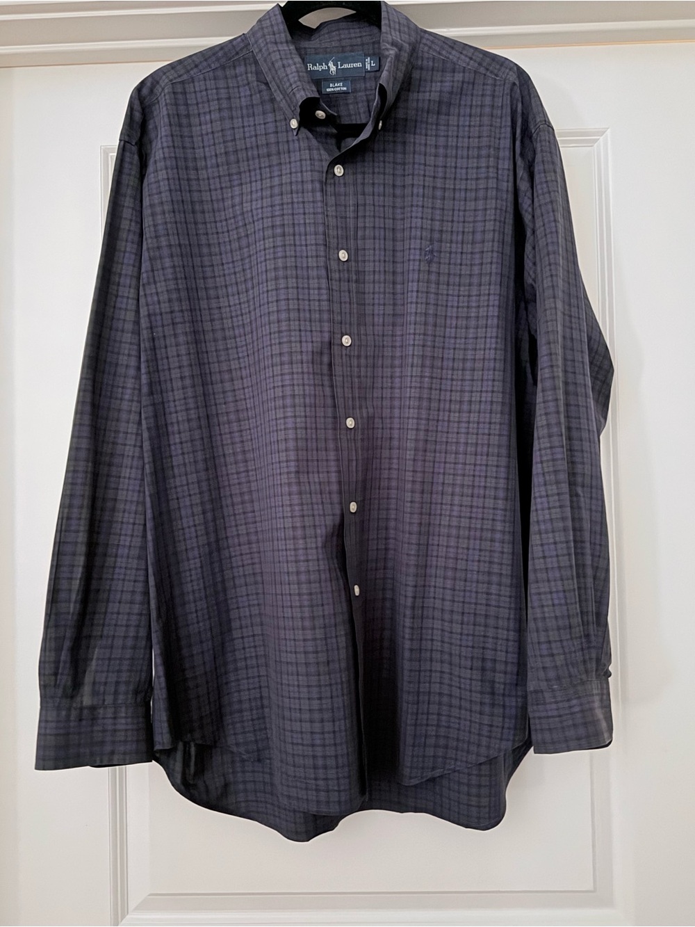 Ralph Lauren Dark Navy Plaid Button-Down Shirt